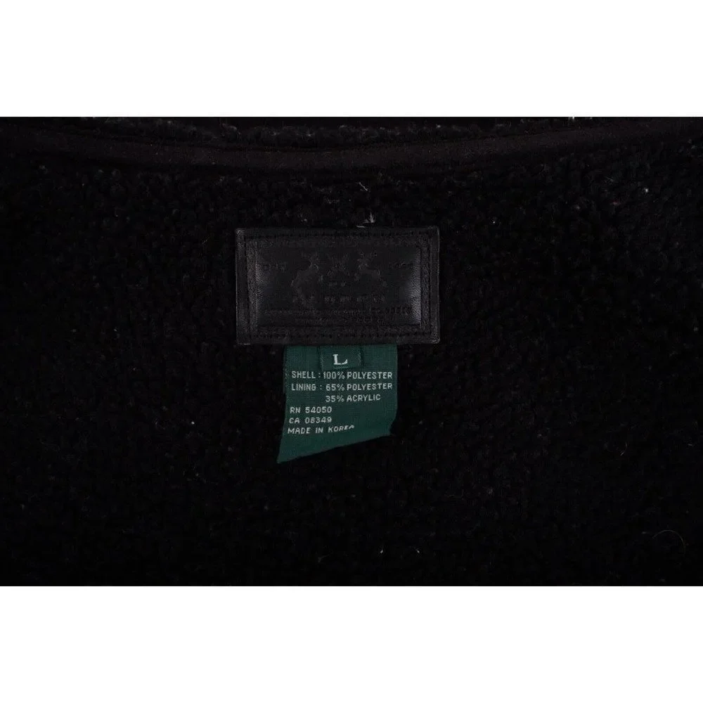 Lauren Ralph Lauren Womens Black Vest US Large L Hooded Button Up Sleeveless